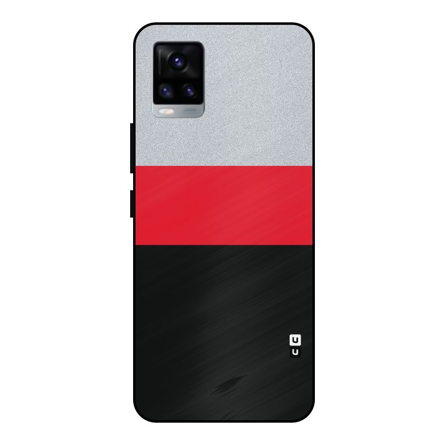Cool Melange Stripe Metal Back Case for Vivo V20 2021