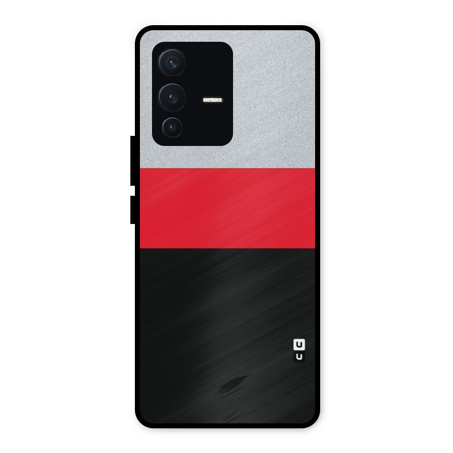 Cool Melange Stripe Metal Back Case for Vivo V23 5G