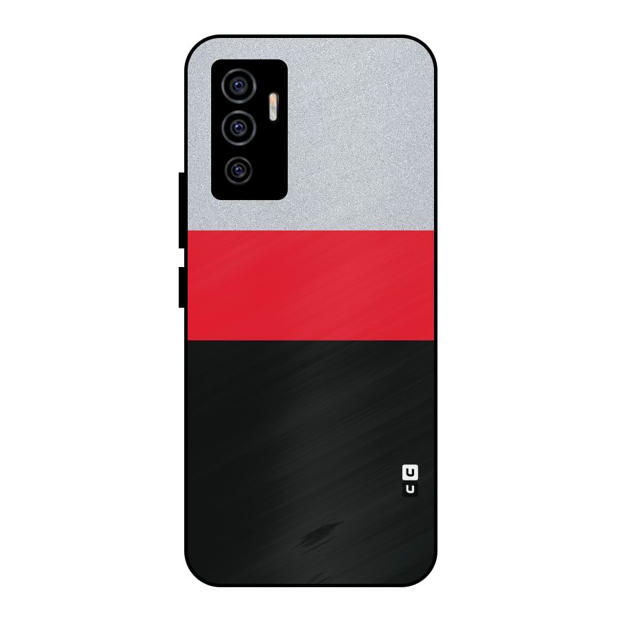 Cool Melange Stripe Metal Back Case for Vivo V23e