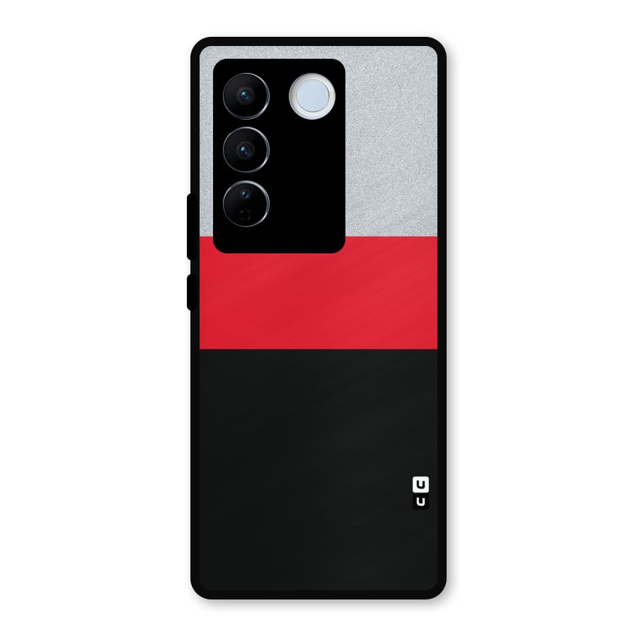 Cool Melange Stripe Metal Back Case for Vivo V27 Pro