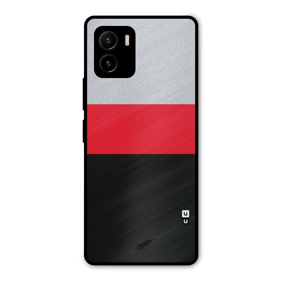 Cool Melange Stripe Metal Back Case for Vivo Y15s