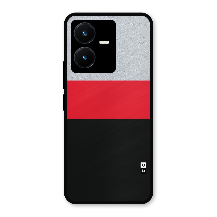 Cool Melange Stripe Metal Back Case for Vivo Y22