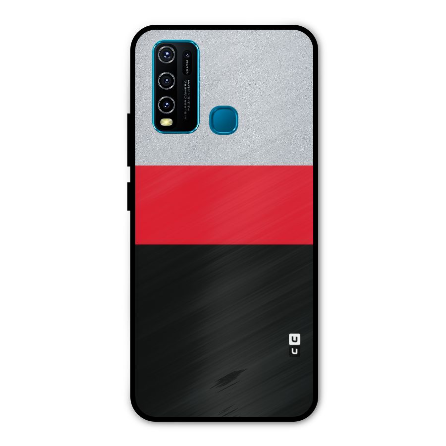 Cool Melange Stripe Metal Back Case for Vivo Y30