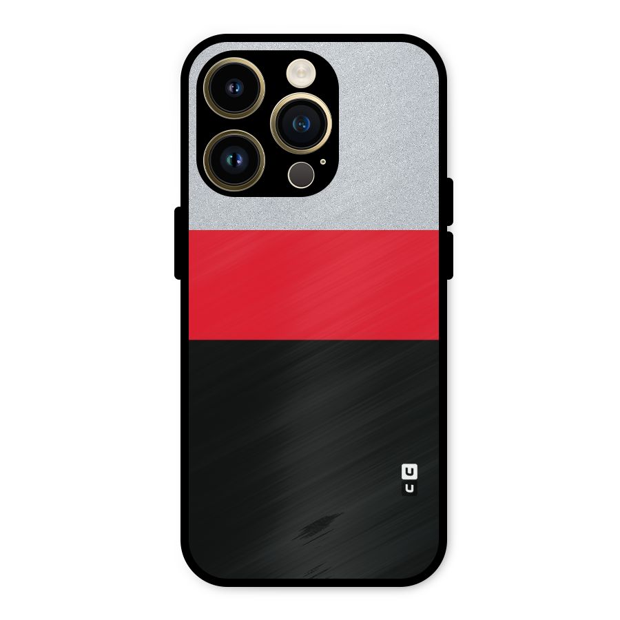 Cool Melange Stripe Metal Back Case for iPhone 14 Pro