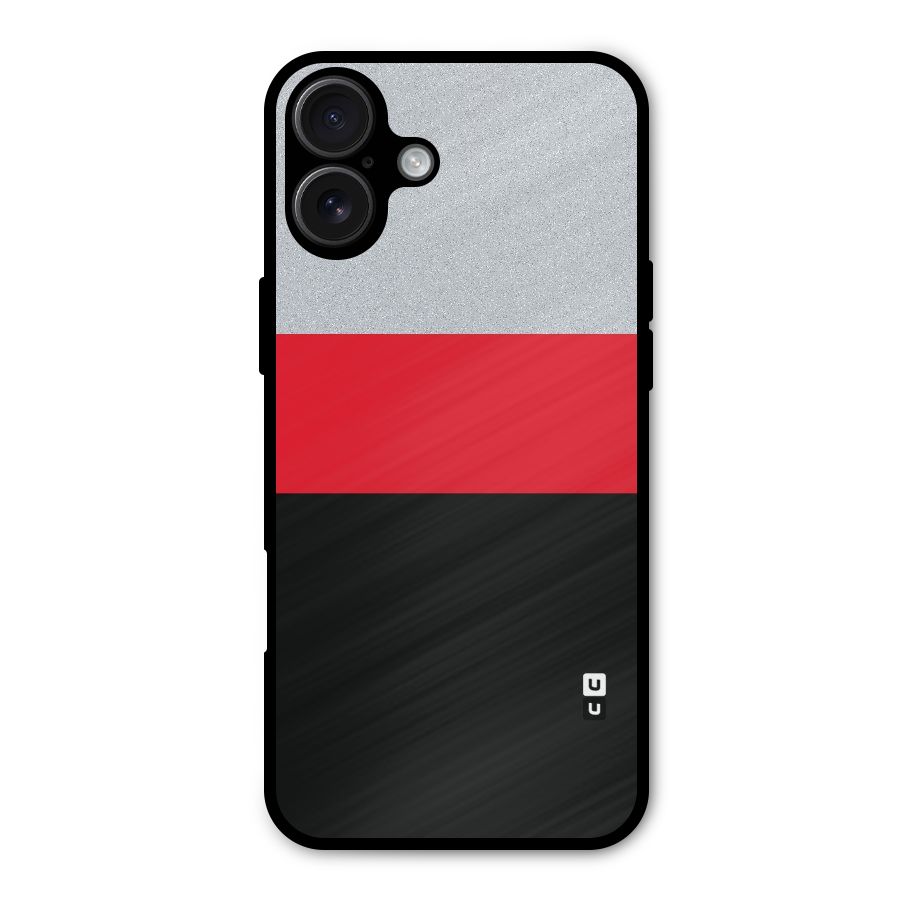 Cool Melange Stripe Metal Back Case for iPhone 16 Plus