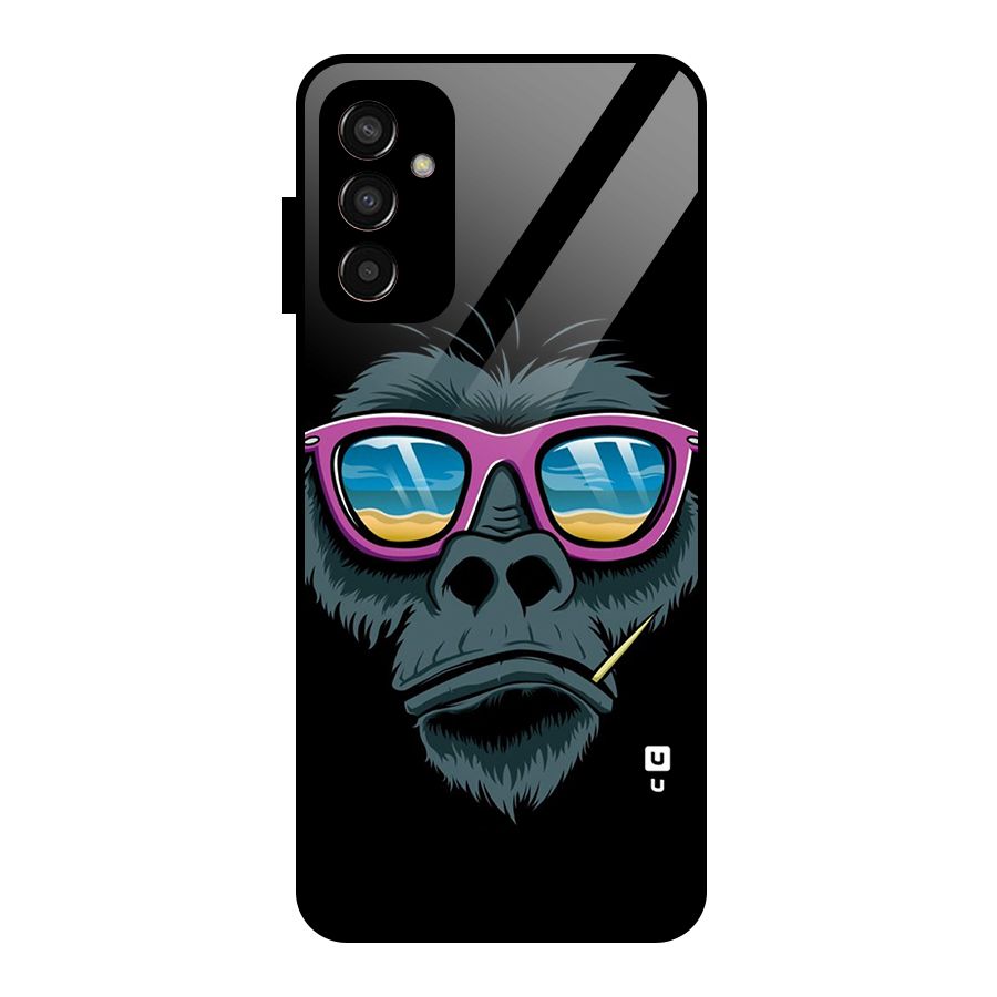 Cool Monkey Beach Sunglasses Glass Back Case for Galaxy F13