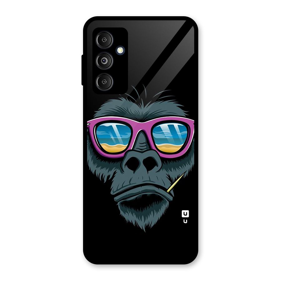 Cool Monkey Beach Sunglasses Glass Back Case for Galaxy M14 5G
