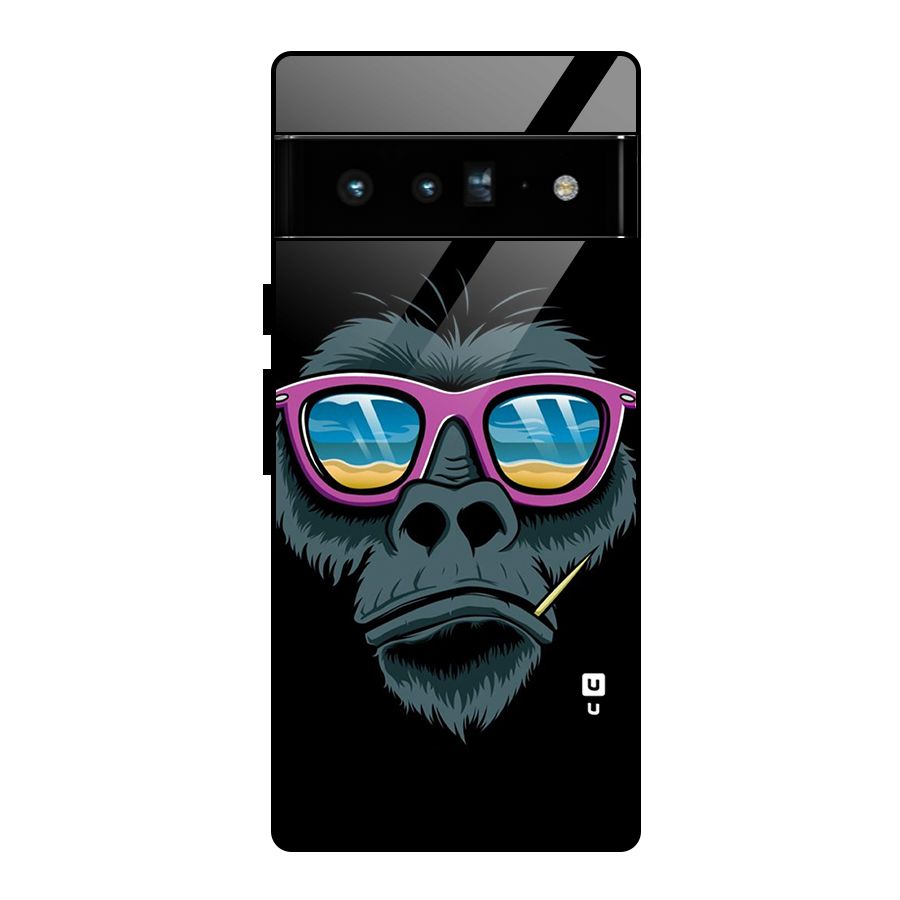 Cool Monkey Beach Sunglasses Glass Back Case for Google Pixel 6 Pro