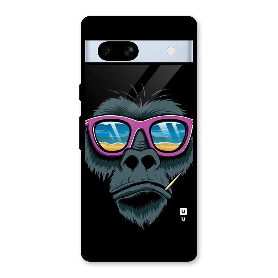 Cool Monkey Beach Sunglasses Glass Back Case for Google Pixel 7a