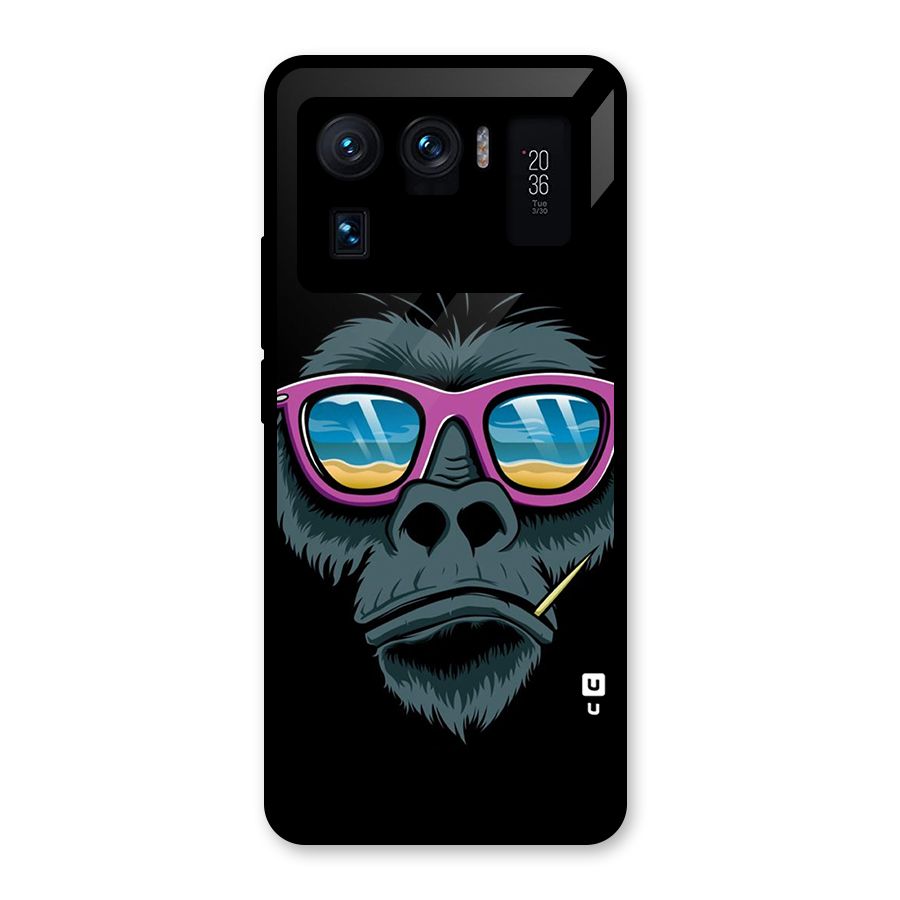 Cool Monkey Beach Sunglasses Glass Back Case for Mi 11 Ultra