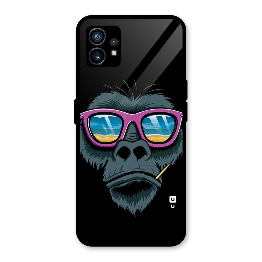 Cool Monkey Beach Sunglasses Glass Back Case for Nothing Phone 1