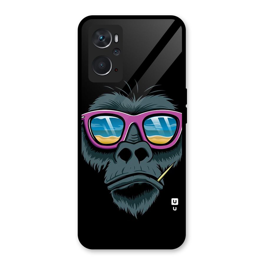 Cool Monkey Beach Sunglasses Glass Back Case for Oppo K10 4G