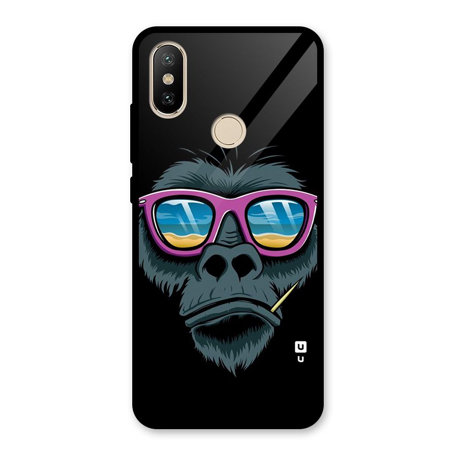 Cool Monkey Beach Sunglasses Glass Back Case for Redmi A2