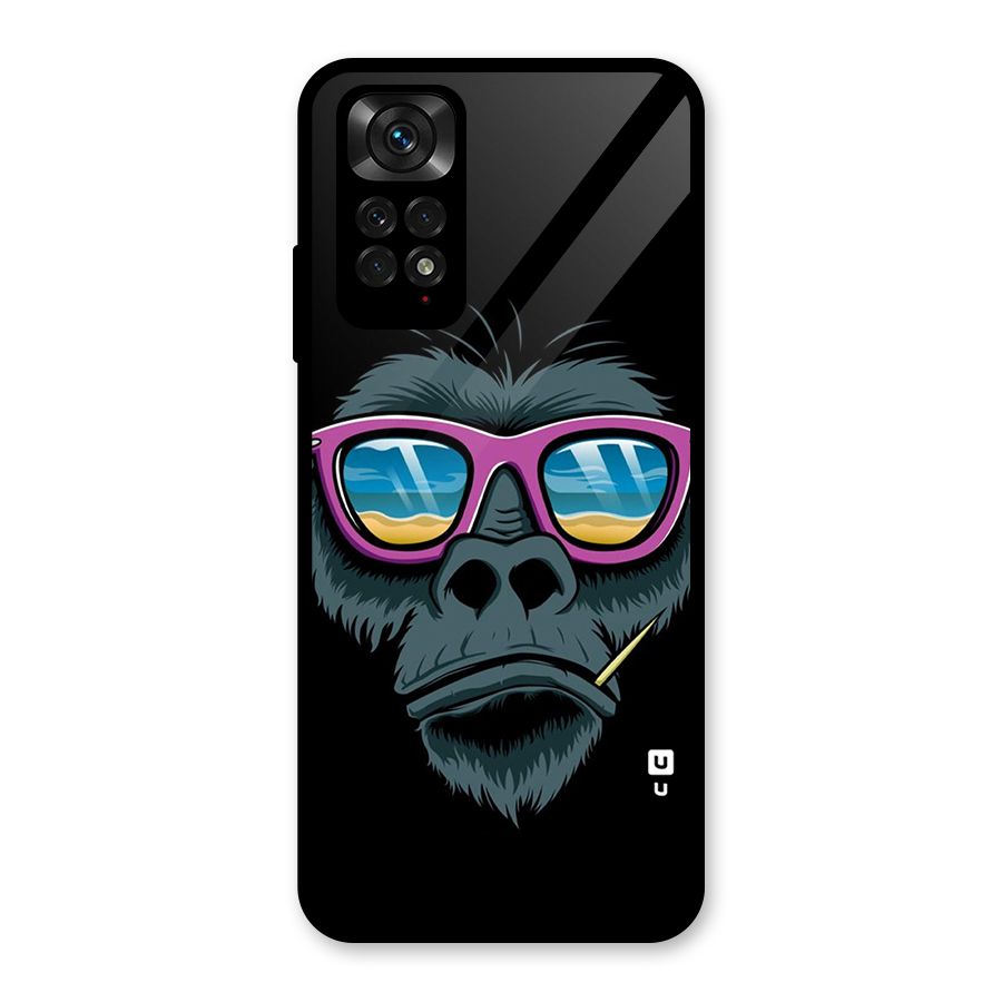 Cool Monkey Beach Sunglasses Glass Back Case for Redmi Note 11S