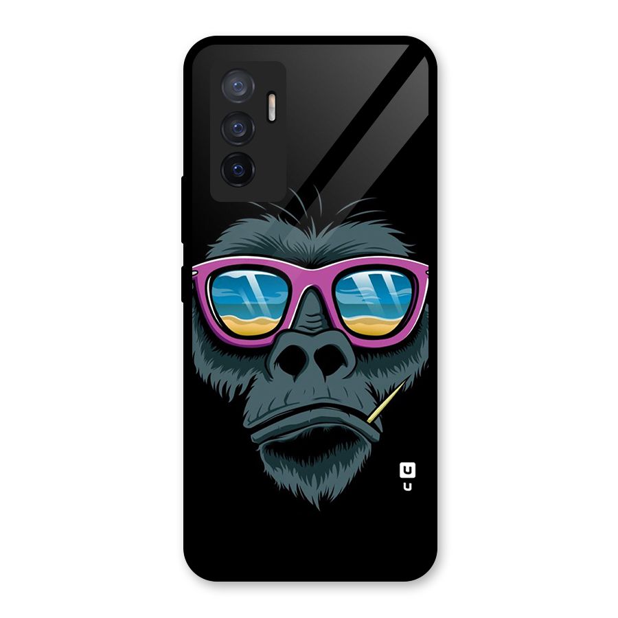 Cool Monkey Beach Sunglasses Glass Back Case for Vivo V23e