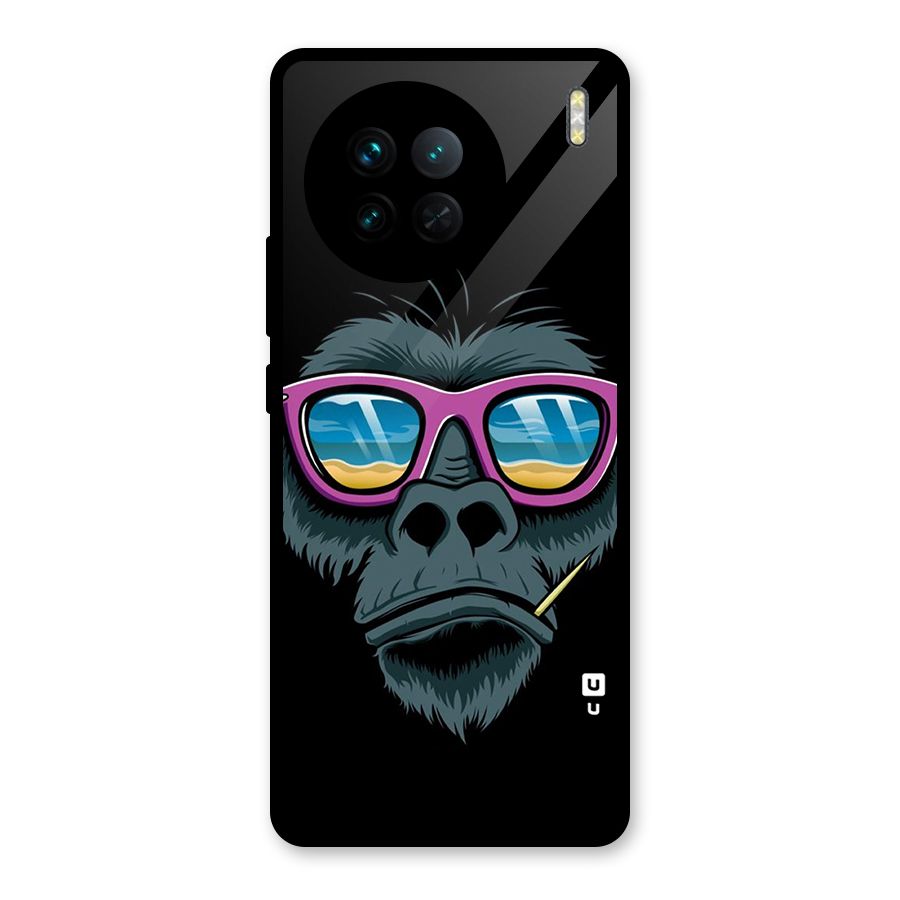 Cool Monkey Beach Sunglasses Glass Back Case for Vivo X90