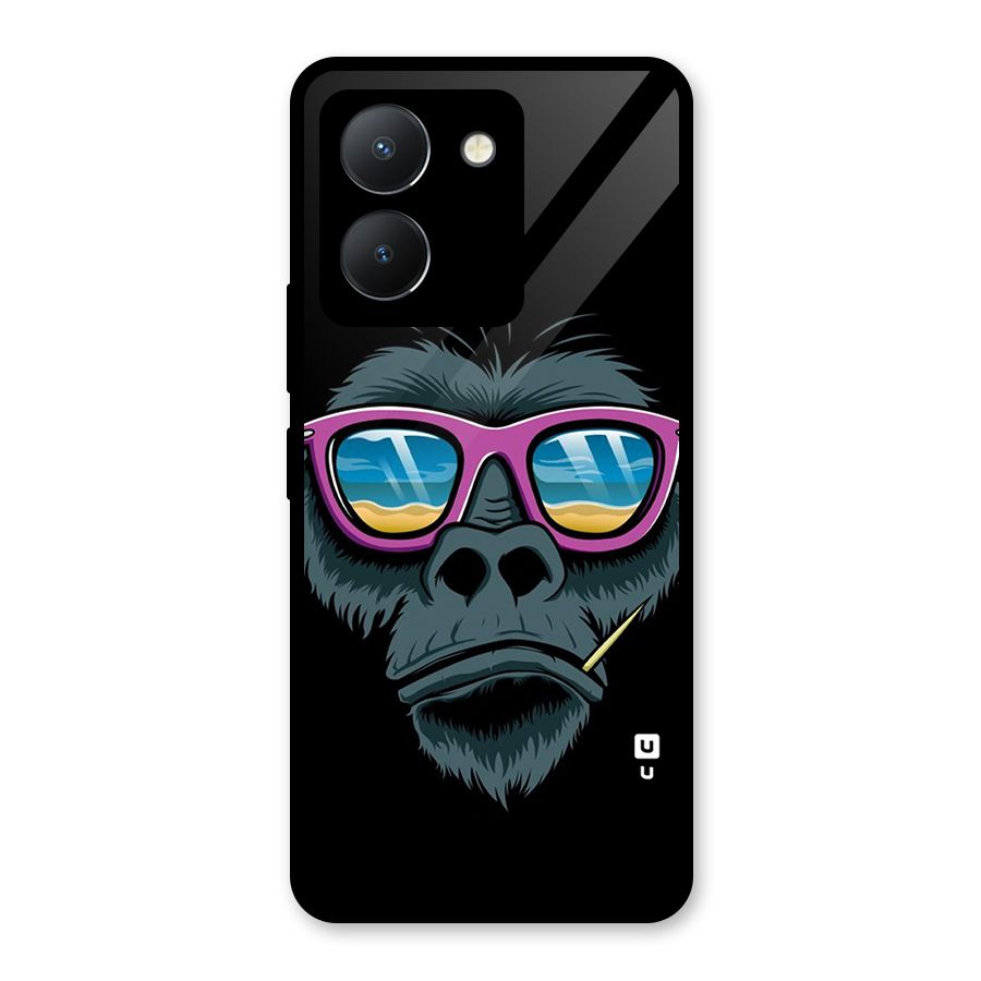 Cool Monkey Beach Sunglasses Glass Back Case for Vivo Y36