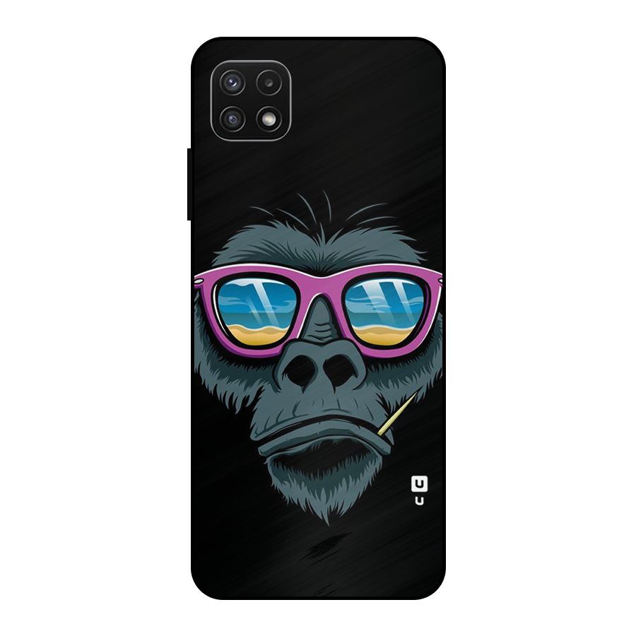 Cool Monkey Beach Sunglasses Metal Back Case for Galaxy A22 5G