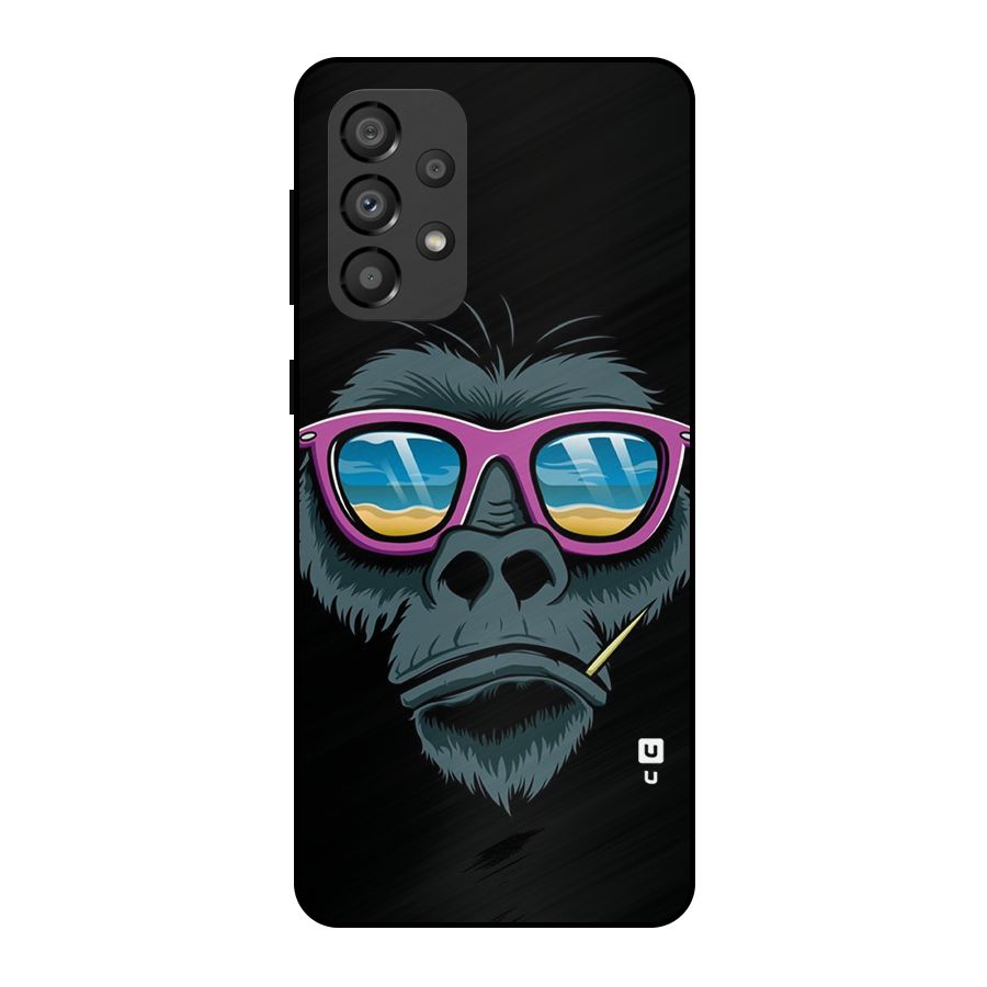 Cool Monkey Beach Sunglasses Metal Back Case for Galaxy A33 5G