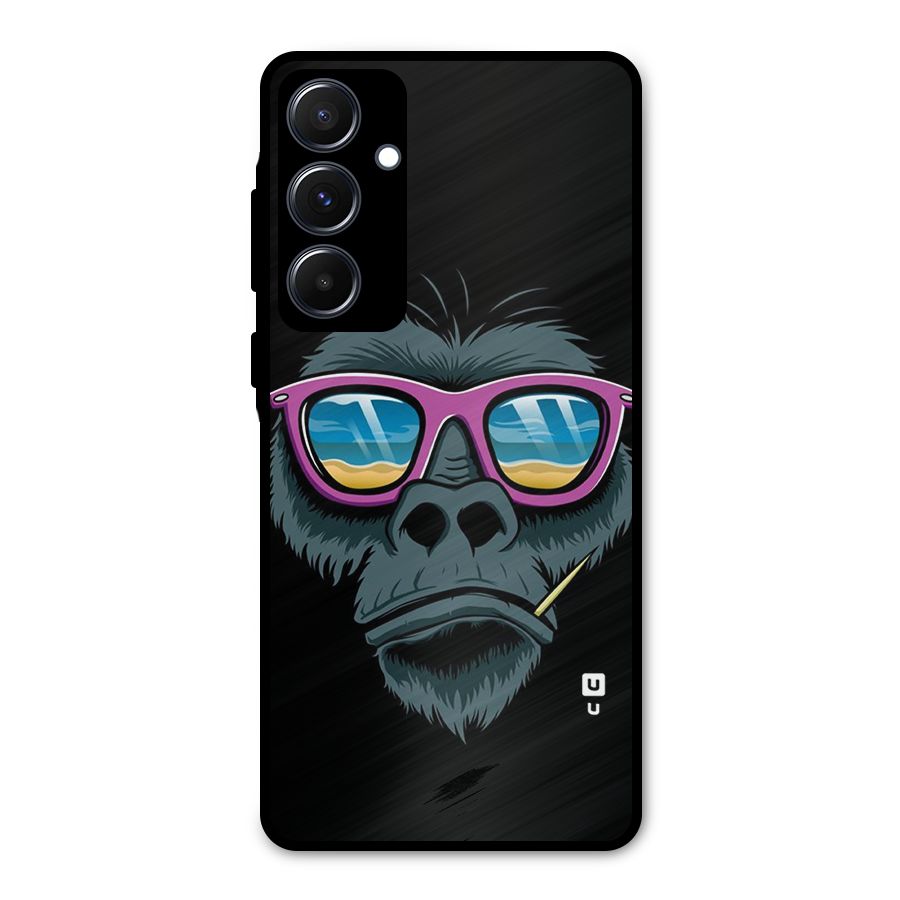Cool Monkey Beach Sunglasses Metal Back Case for Galaxy A55