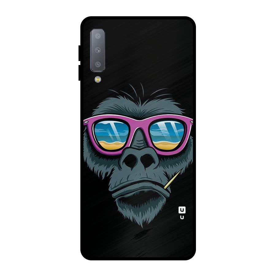 Cool Monkey Beach Sunglasses Metal Back Case for Galaxy A7 (2018)