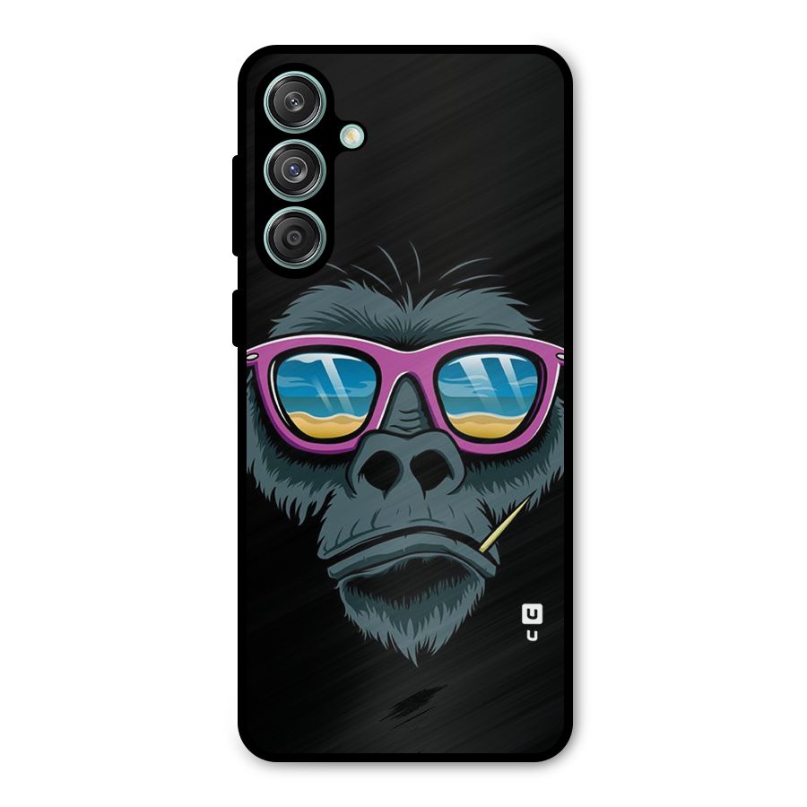 Cool Monkey Beach Sunglasses Metal Back Case for Galaxy M55 5G