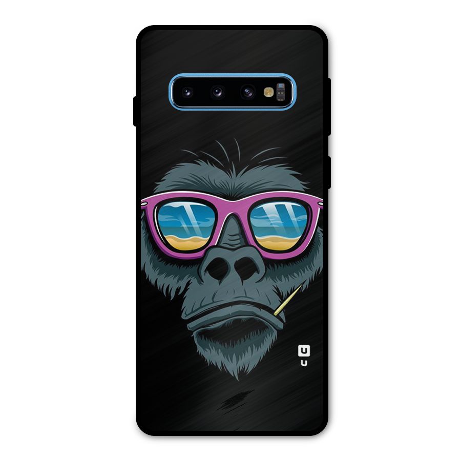 Cool Monkey Beach Sunglasses Metal Back Case for Galaxy S10