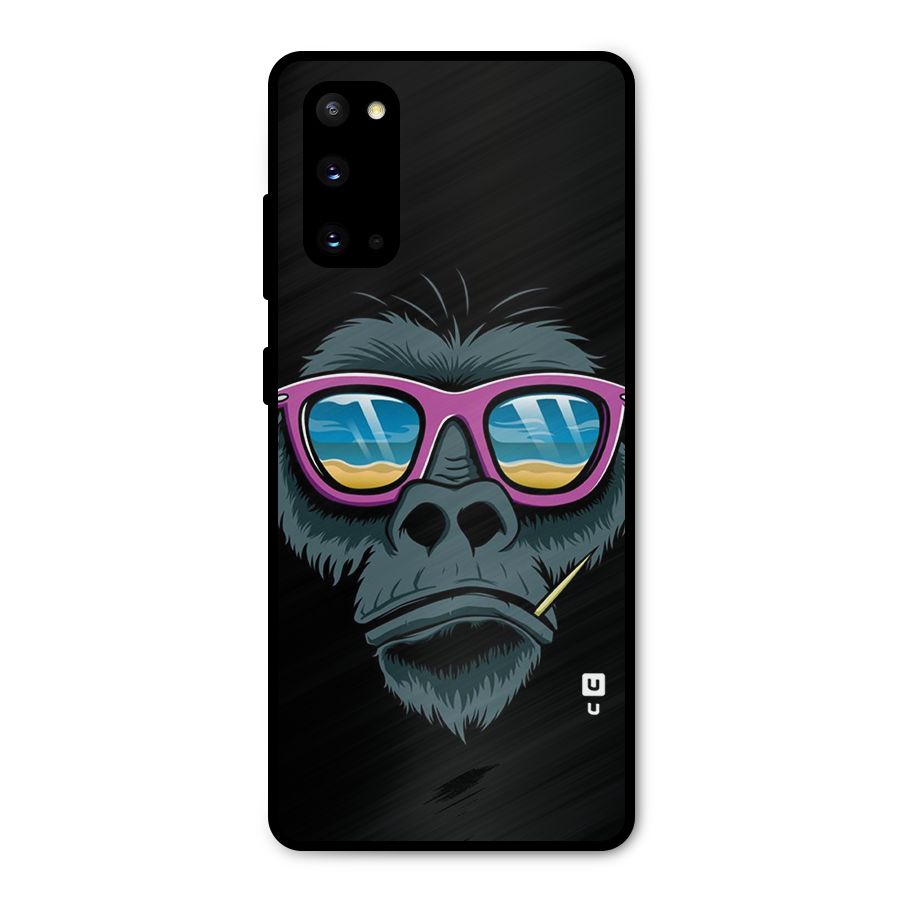 Cool Monkey Beach Sunglasses Metal Back Case for Galaxy S20