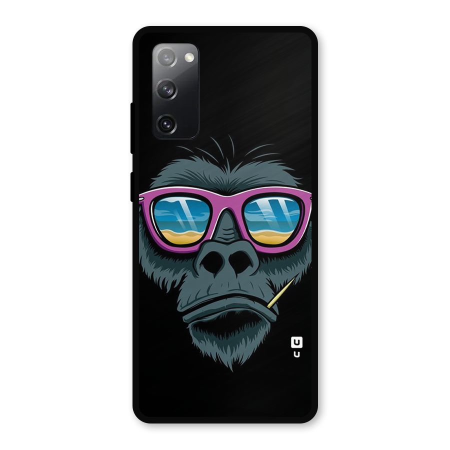 Cool Monkey Beach Sunglasses Metal Back Case for Galaxy S20 FE 5G
