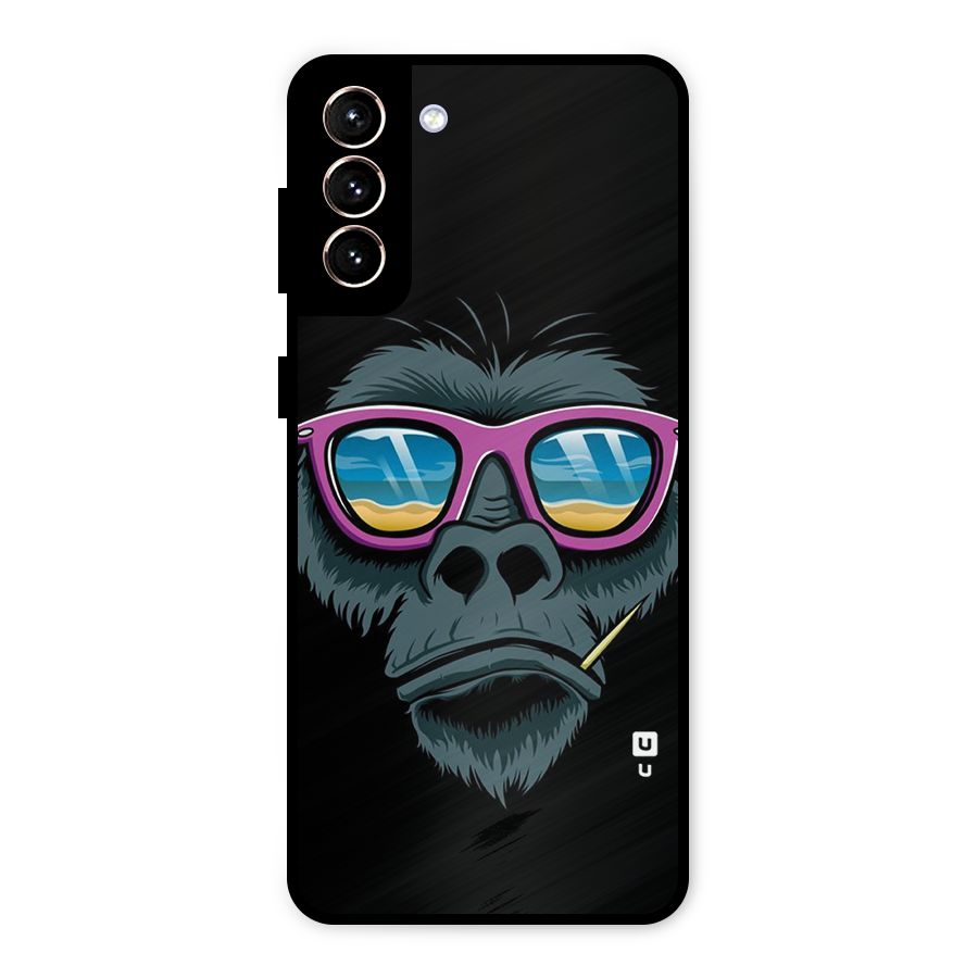 Cool Monkey Beach Sunglasses Metal Back Case for Galaxy S21 Plus