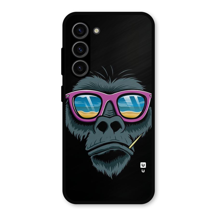 Cool Monkey Beach Sunglasses Metal Back Case for Galaxy S23