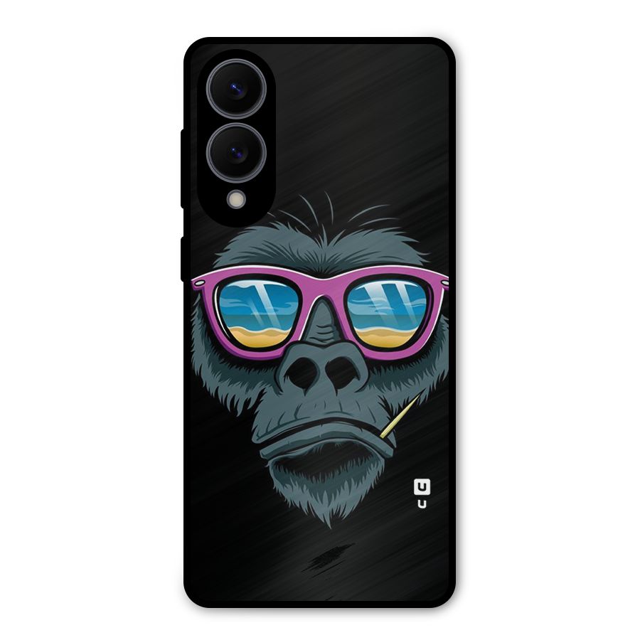 Cool Monkey Beach Sunglasses Metal Back Case for Galaxy S25 Edge