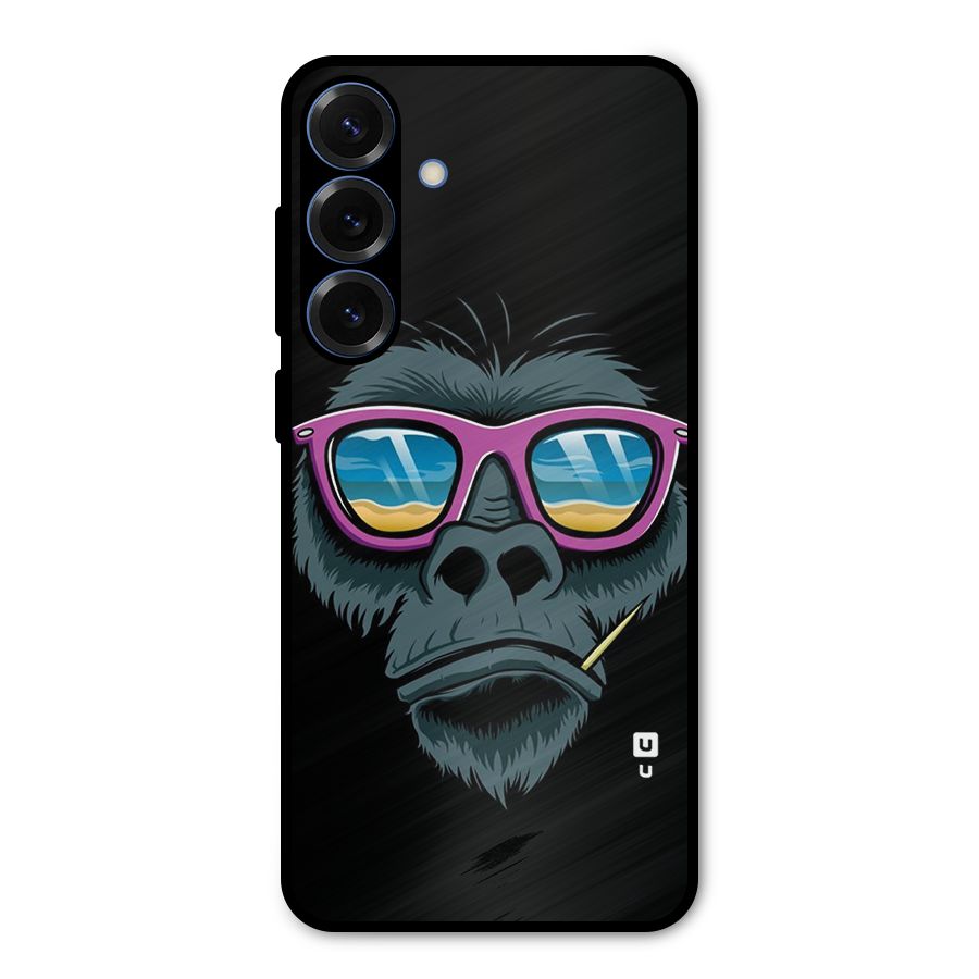 Cool Monkey Beach Sunglasses Metal Back Case for Galaxy S25 Plus