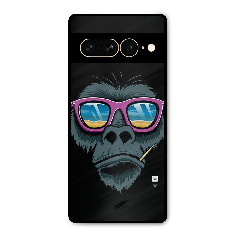 Cool Monkey Beach Sunglasses Metal Back Case for Google Pixel 7 Pro