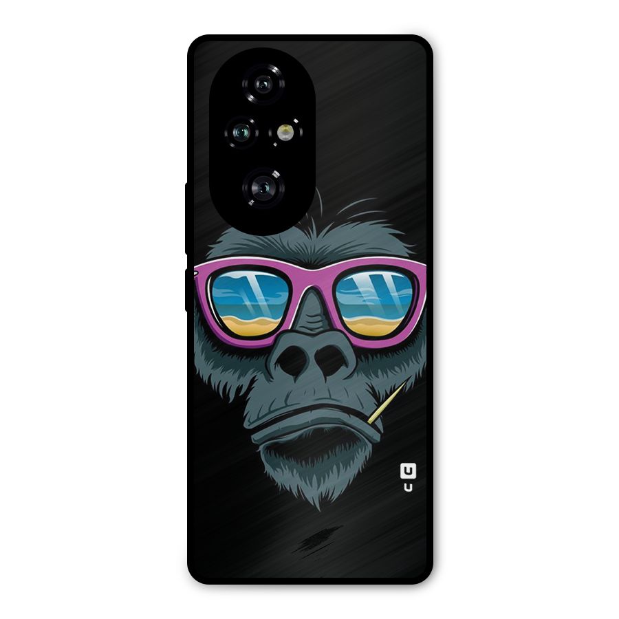 Cool Monkey Beach Sunglasses Metal Back Case for Honor 200 Pro