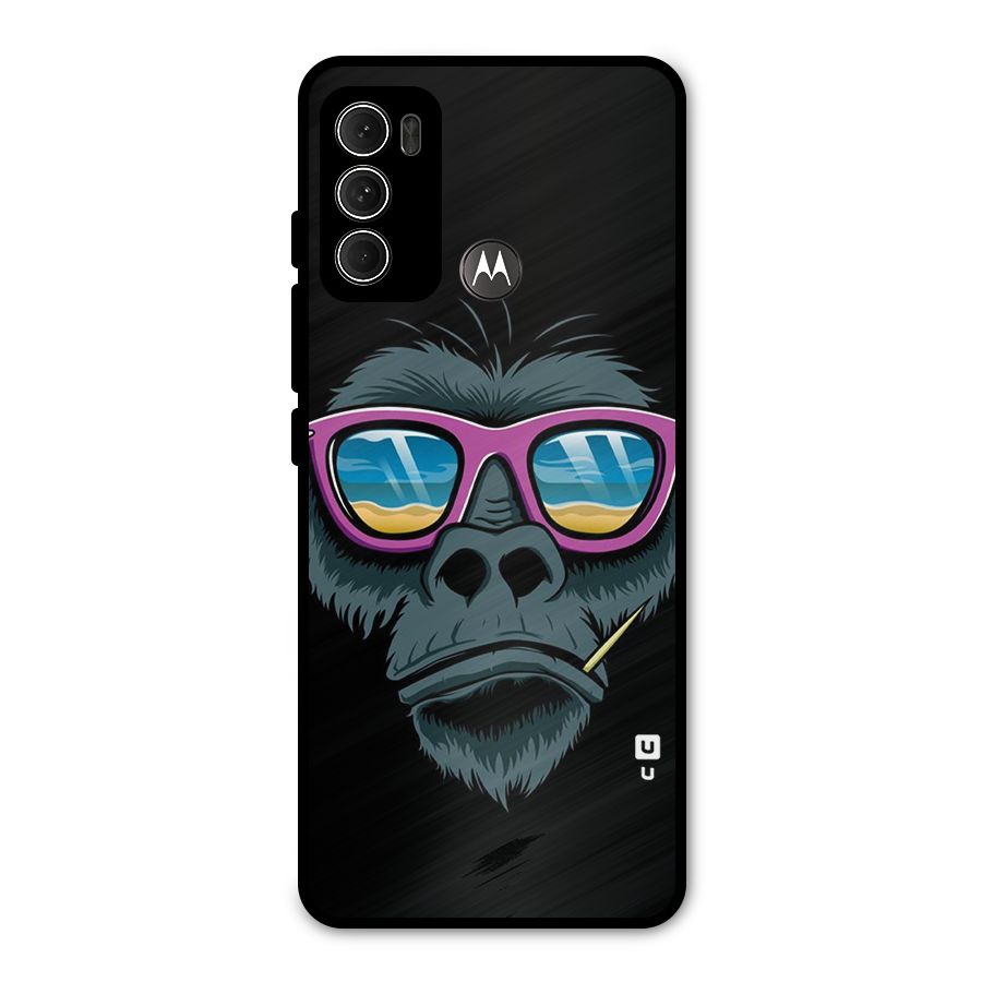 Cool Monkey Beach Sunglasses Metal Back Case for Moto G60