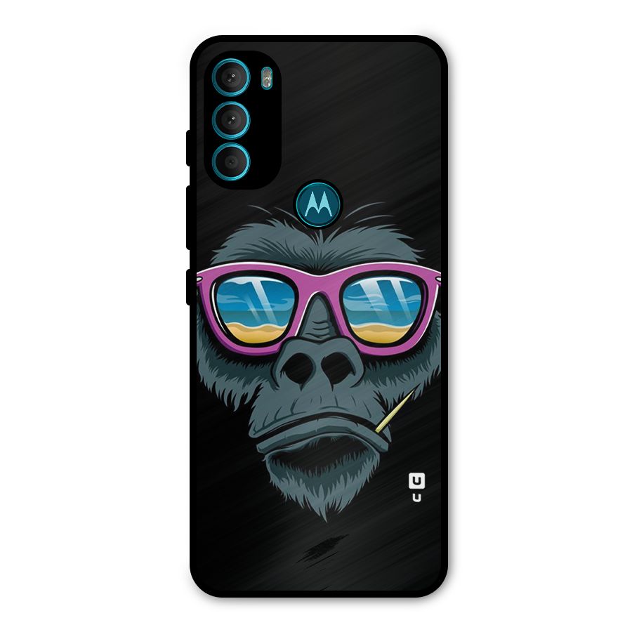 Cool Monkey Beach Sunglasses Metal Back Case for Moto G71 5G