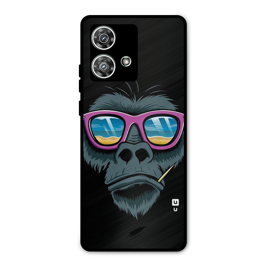 Cool Monkey Beach Sunglasses Metal Back Case for Motorola Edge 40 Neo
