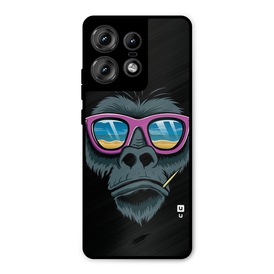 Cool Monkey Beach Sunglasses Metal Back Case for Motorola Edge 50 Pro