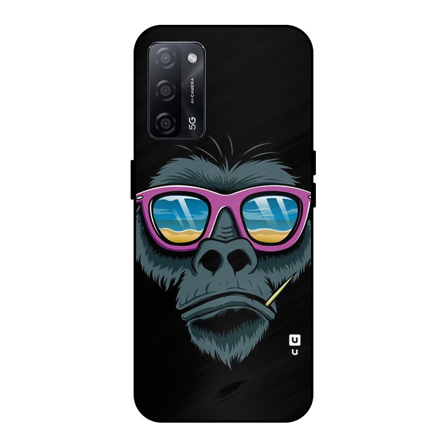 Cool Monkey Beach Sunglasses Metal Back Case for Oppo A53s 5G