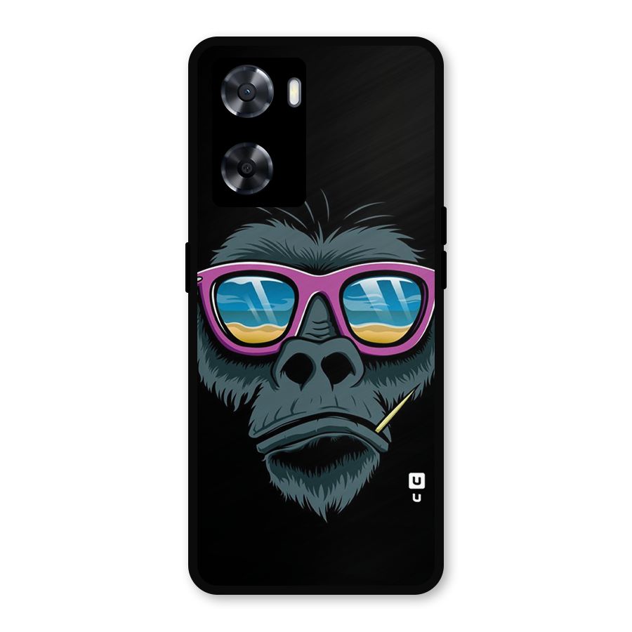 Cool Monkey Beach Sunglasses Metal Back Case for Oppo A77s