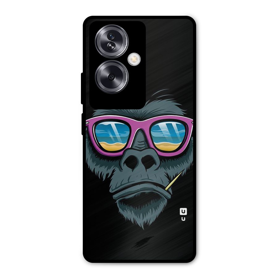 Cool Monkey Beach Sunglasses Metal Back Case for Oppo A79 5G