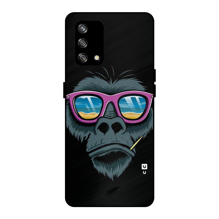 Cool Monkey Beach Sunglasses Metal Back Case for Oppo F19