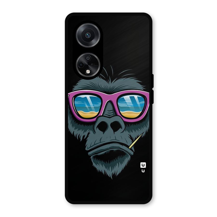 Cool Monkey Beach Sunglasses Metal Back Case for Oppo F23