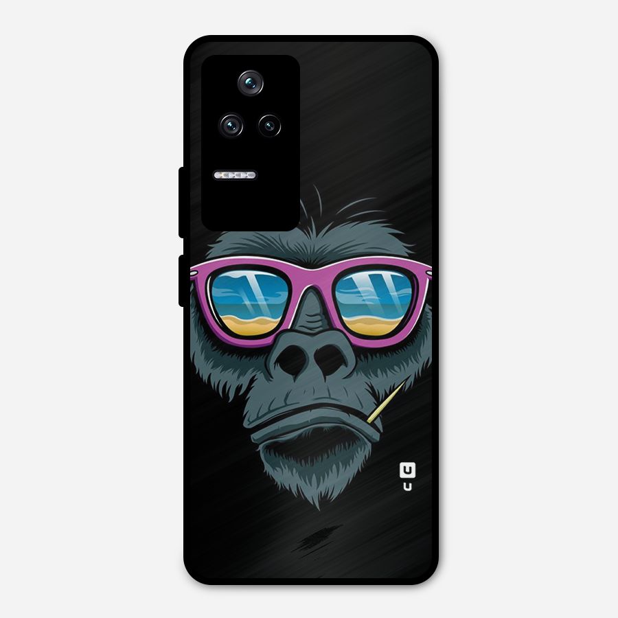 Cool Monkey Beach Sunglasses Metal Back Case for Poco F4 5G