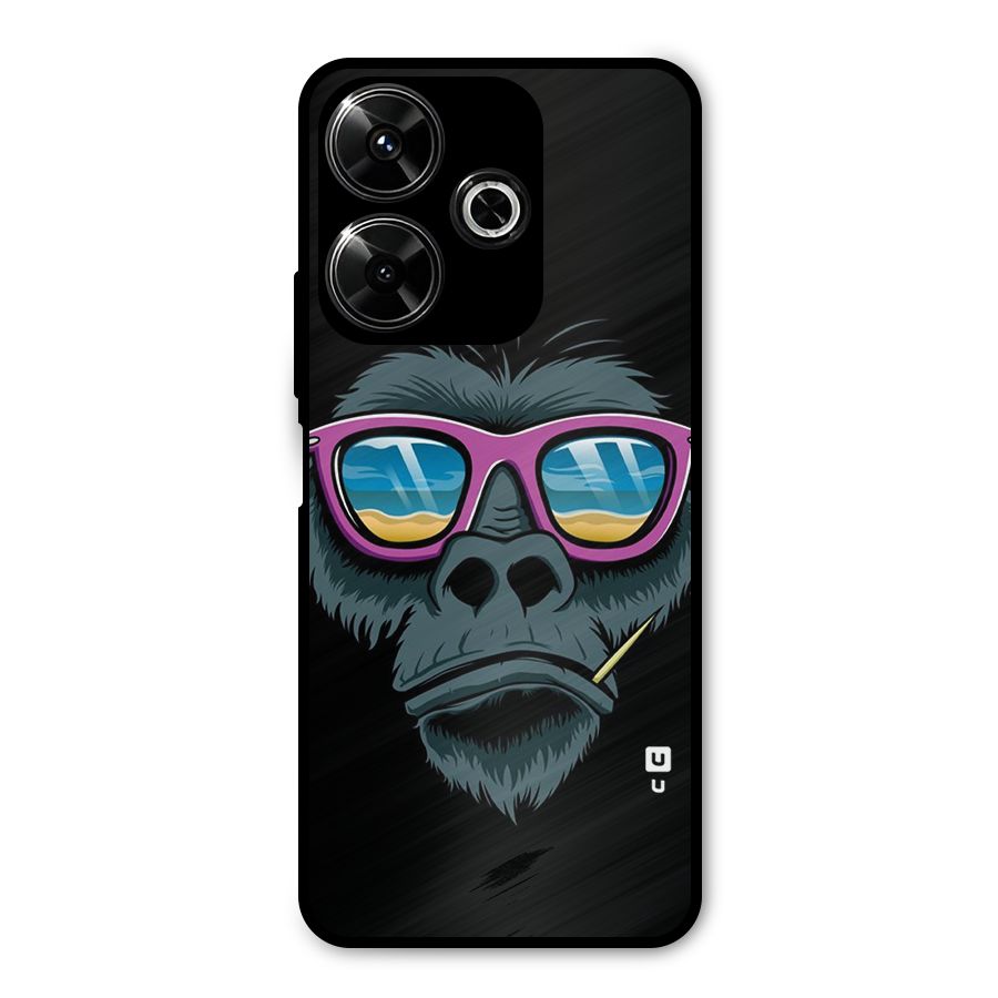 Cool Monkey Beach Sunglasses Metal Back Case for Poco M6 Plus