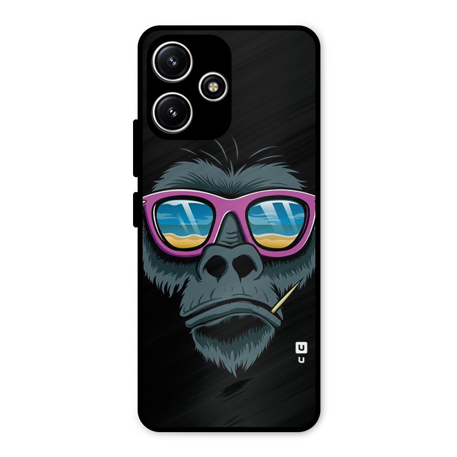 Cool Monkey Beach Sunglasses Metal Back Case for Poco M6 Pro
