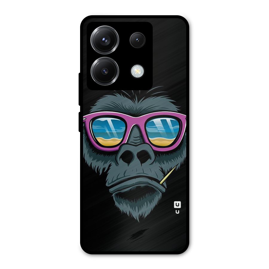 Cool Monkey Beach Sunglasses Metal Back Case for Poco X6