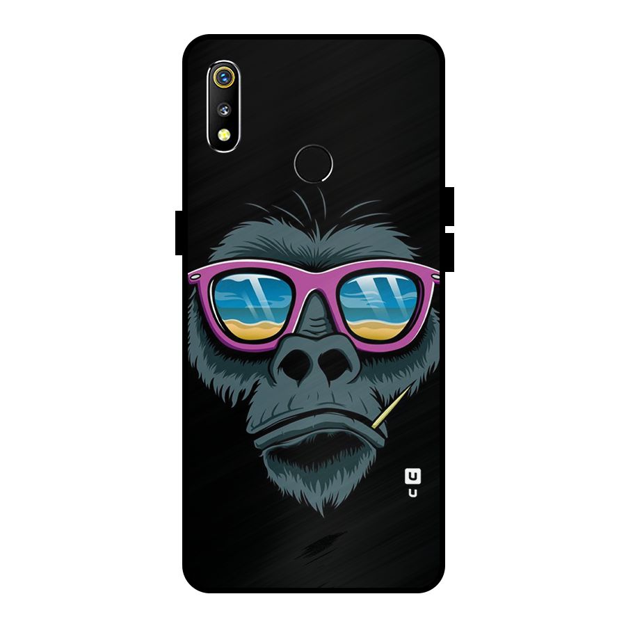 Cool Monkey Beach Sunglasses Metal Back Case for Realme 3