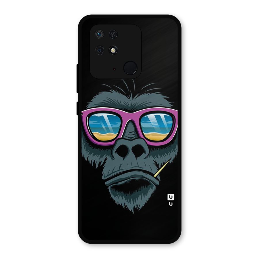 Cool Monkey Beach Sunglasses Metal Back Case for Redmi 10